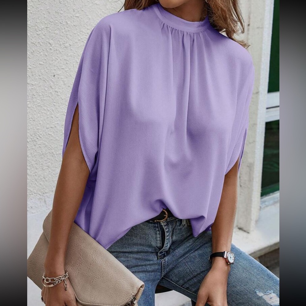 Boho tie back batwing sleeve top
